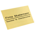 Firmenschild Messing satiniert