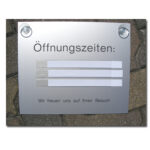 Schild Kunststoff Öffnungszeiten