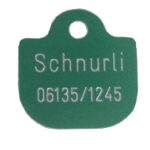 Tasche Aluminium grün eloxiert, Größe 30 x 30 mm