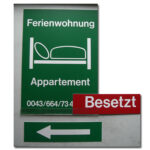 Zimmervermieter-Schild