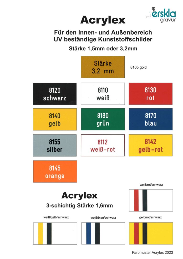 Acrylex inkl. 3-schichtig